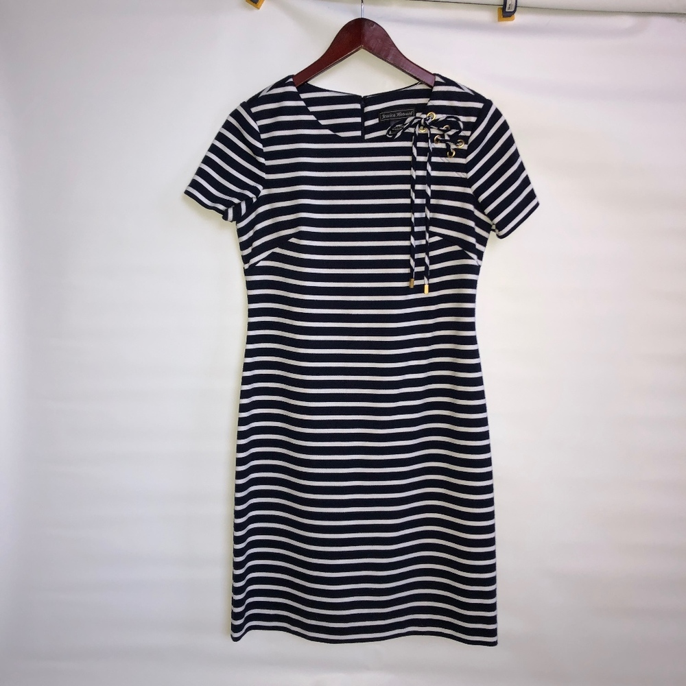 Jessica Howard Nautical Blue White Striped Dress